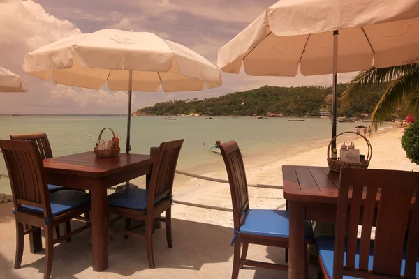 Ресторан Пляжі Узбережжі Біля Селища Сайрі Острові Тао Провінції Сурат — стокове фото