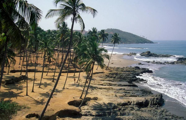 Hindistan Hindistan Goa Goa Vagator Şehrinde Peyzaj Sahile Sahip Bir — Stok fotoğraf
