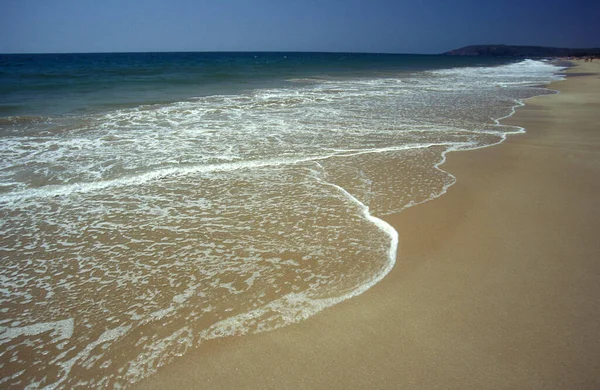 Песчаный Пляж Ландшафтом Побережьем Городе Вагатор Провинции Гоа Индии Индии — стоковое фото