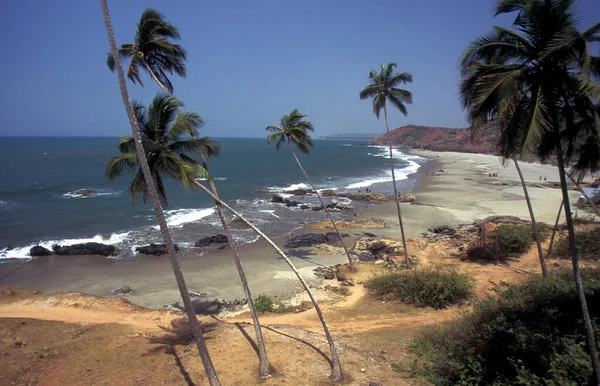 stock image a Beach with Landscape and Coast at the Town of Vagator in the Province of Goa in India,  India, Goa, April, 1996