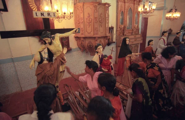 Uma Cerimônia Procissão Sexta Feira Santa Igreja Esprito Santo Convento — Fotografia de Stock
