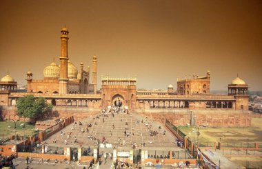 Eski Delhi 'deki Jama Mescidi Camii Hindistan' ın Delhi şehrinde. Hindistan, Delhi, Şubat 1998
