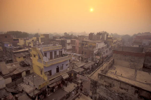 View Old Town Main Bazar City New Delhi India India — Stock Photo, Image