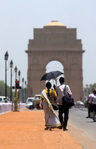 Mensen Voor Delhi Gate Stad New Delhi India India Delhi — Stockfoto