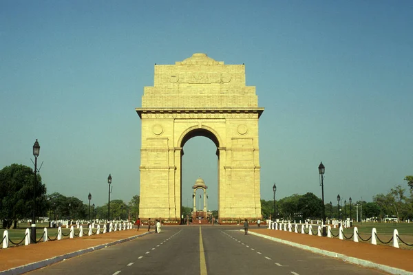 Вид Ворота Делі Місті Нью Делі Індії India Delhi Februar — стокове фото