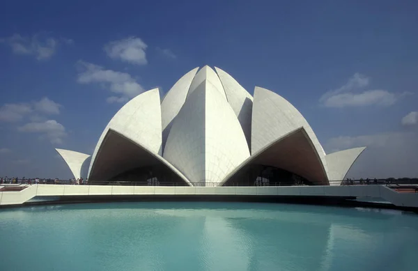 Architektura Świątyni Lotosu Mieście New Delhi Indiach Indie Delhi Styczeń — Zdjęcie stockowe