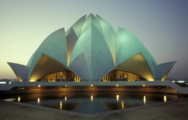 Arquitetura Templo Lótus Cidade Nova Deli Índia Índia Delhi Janeiro — Fotografia de Stock