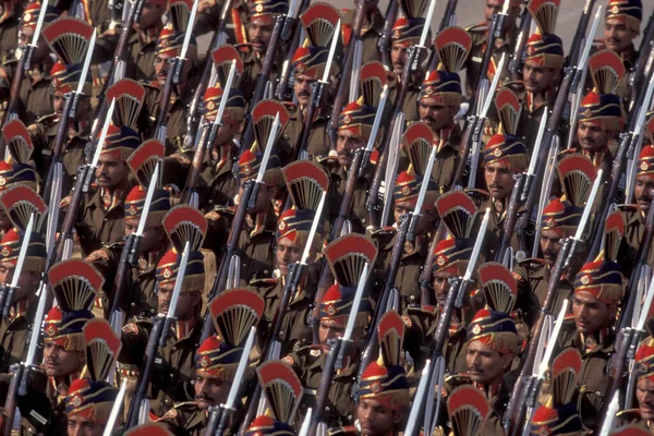 Una Vista Con Soldati Parata Giorno Della Repubblica Gennaio 1998 — Foto Stock