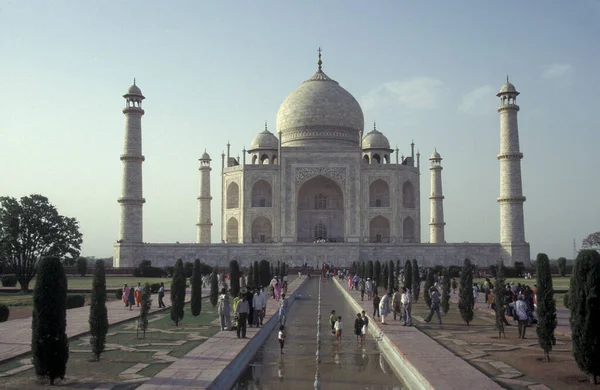 Taj Mahal Építészete Indiai Uttar Pradesh Tartományban Található Agra Városában — Stock Fotó