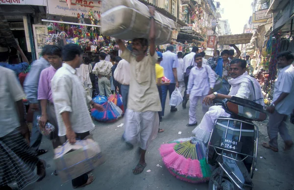 Ulicy Drogi Ruchu Ludzi Centrum Bombaju Indiach Indie Mumbaj Marzec — Zdjęcie stockowe