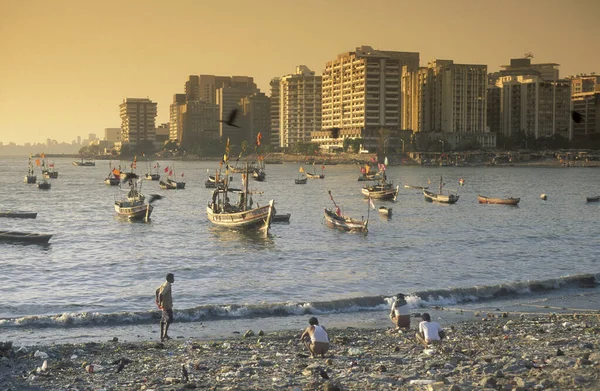 Národy Veřejné Pláži Pobřeží Colaba Centru Města Bombaj Indii Indie — Stock fotografie