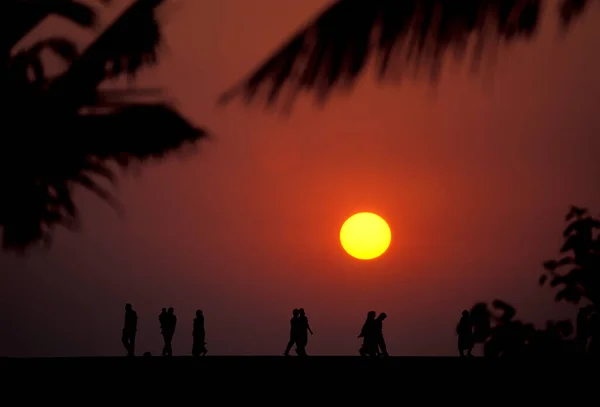 Pessoas Priyadarshini Seaside Shore Centro Cidade Mumbai Índia Índia Mumbai — Fotografia de Stock