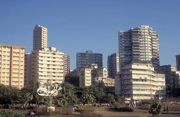 stock image Property and Apartment buildings in the area of Colaba in the city centre of Mumbai in India.  India, Mumbai, March, 1998