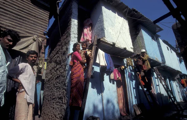 Människor Och Vardagsliv Centrum Slum Centrum Mumbai Indien Indien Mumbai — Stockfoto