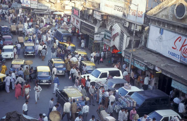 Silnice Dopravou Lidé Centru Města Bombaj Indii Indie Bombaj Březen — Stock fotografie