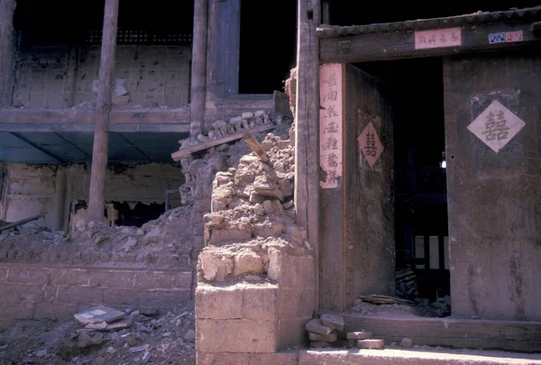 Earthquake Destroyed House City Lijiang Province Yunnan China East Asia — Stock Photo, Image
