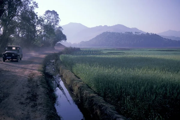 Agricoltura Paesaggio Presso Città Dali Sul Lago Hai Nella Provincia — Foto Stock