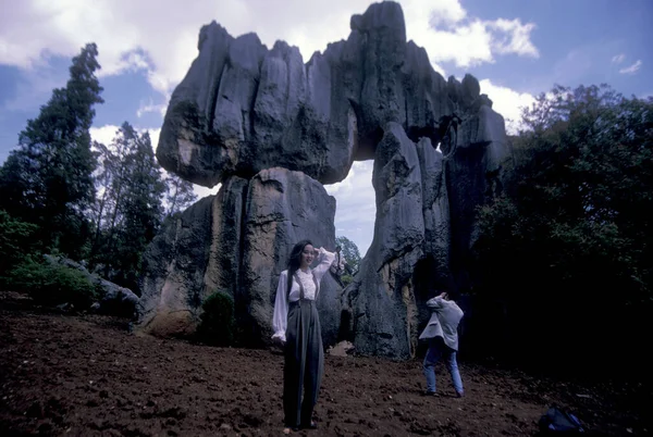 Die Steinlandschaft Shilin Stone Fosrest Park Nahe Der Stadt Kunming — Stockfoto
