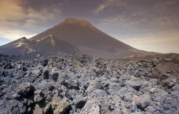 Paisagem Com Vulcão Monte Fogo Ilha Fogo Nas Ilhas Cabo — Fotografia de Stock