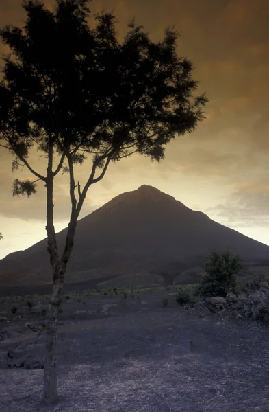 Paisagem Com Vulcão Monte Fogo Ilha Fogo Nas Ilhas Cabo — Fotografia de Stock