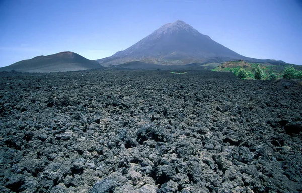 Tájkép Vulkánnal Fogo Hegyekkel Fogo Szigetén Zöld Foki Szigeteken Afrikában — Stock Fotó