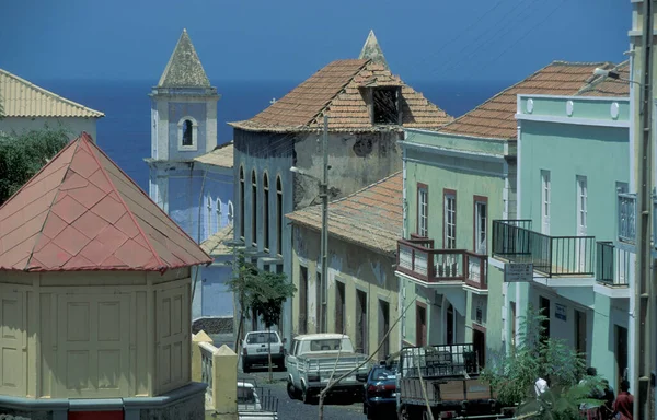 Church Igreja Paroquia Conceicao Town Sao Filipe Island Fogo Cape — Stock Photo, Image