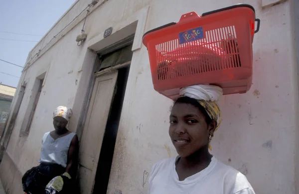 Kvinnor Marknaden Staden Mindelo Sao Pedro Kap Verde Öarna Afrika — Stockfoto