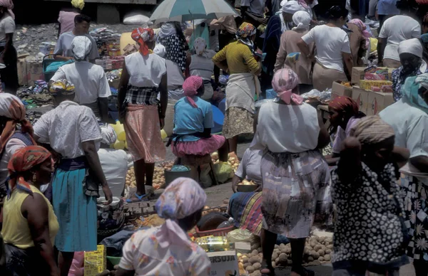 Mulheres Mercado Alimentar Cidade Praia Ilha Santiago Nas Ilhas Cabo — Fotografia de Stock