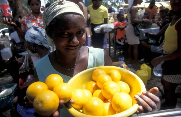 Pessoas Mercado Alimentar Cidade Praia Ilha Santiago Nas Ilhas Cabo — Fotografia de Stock