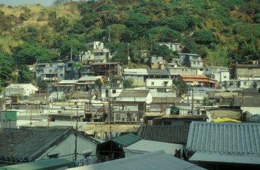 Hongkong 'daki eski Pok Fu Lam Köyü. Çin, Hong Kong, Mayıs 1997