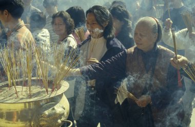 Hong Kong, Hong Kong 'daki Çin Tapınağı Wong Tai Sin. Çin, Hong Kong, Mayıs 1997