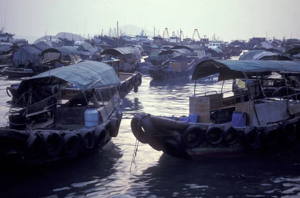 Hongkong Daki Lei Chau Adası Ndaki Balıkçı Köyü Nün Aberdeen — Stok fotoğraf