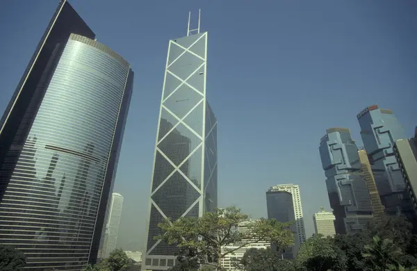 Bouw Van Bank China Skyline Van Centraal Hongkong Stad Hongkong — Stockfoto