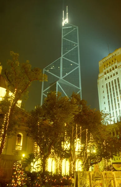 Bank China Épülete Hongkong Központi Részén Hongkong Városában Skyline Ban — Stock Fotó