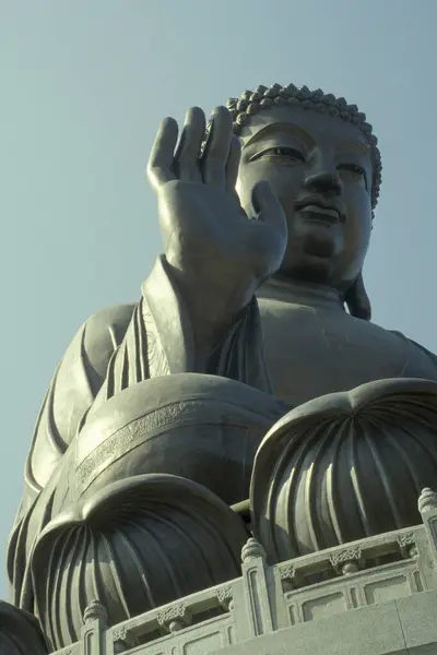 Monumen Buddha Besar Desa Ngong Ping Pulau Lantau Hongkong China — Stok Foto