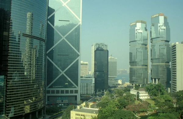 Bouw Van Het Lippo Centre Skyline Van Centraal Hongkong Hongkong — Stockfoto