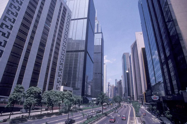 Дорога Будівлями Центральному Гонконгу Місті Гонконг Гонконзі Китай Гонконг Грудень — стокове фото