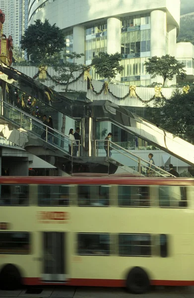 Autobús Urbano Dos Pisos Hong Kong Centro Hong Kong Ciudad — Foto de Stock