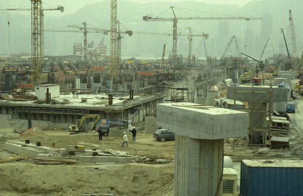 Budowa Drogi Hongkongu Hongkongu Chiny Hongkong Maj 1997 — Zdjęcie stockowe