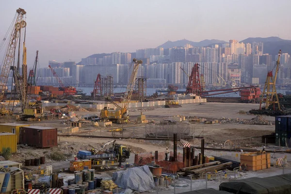 Hong Kong Hong Kong Şehrinde Bir Yol Inşaatı Çin Hong — Stok fotoğraf