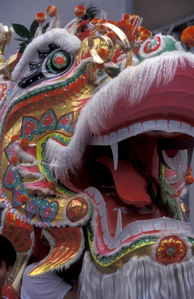 Dragon Dance Chinese New Year Yuen Long City Hongkong Hongkong — Stock Photo, Image