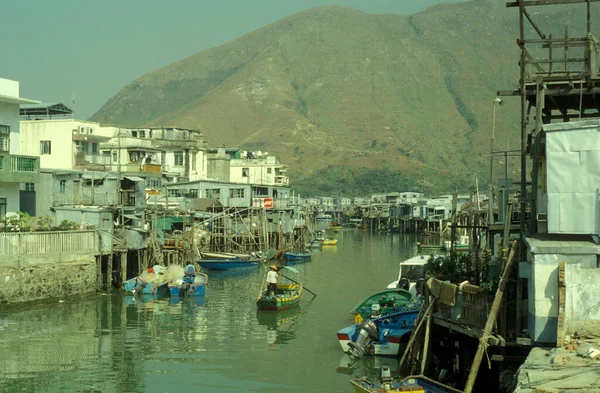 Architettura Del Villaggio Pescatori Tai Sull Isola Lantau Hongkong Cina — Foto Stock