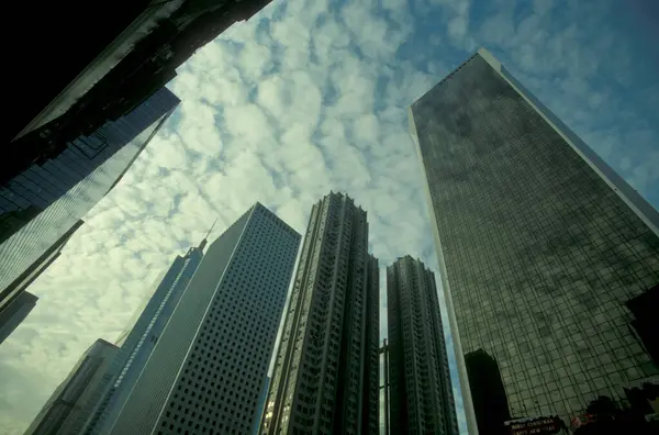 Wohnungen Häuser Und Wohnungen Einem Wolkenkratzer Der Stadt Hongkong Der — Stockfoto
