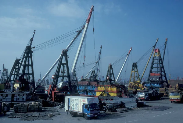 Hong Kong Hong Kong Şehrindeki Konteynır Nakliye Gemisi Limanı Çin — Stok fotoğraf