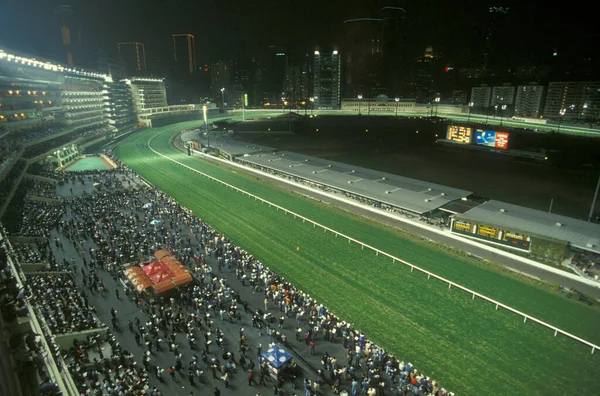 Horse Race Happy Valley Racecourse Central Hongkong City Hongkong Hongkong — Stock Photo, Image