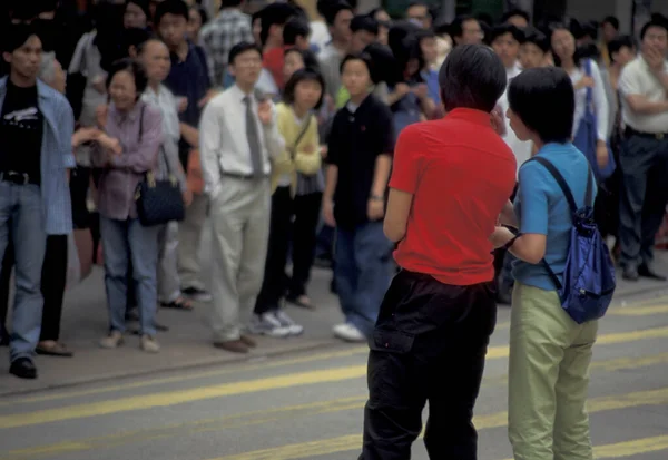 Люди Дорозі Центральній Частині Міста Гонконгу Місті Гонконг Гонконзі Китай — стокове фото