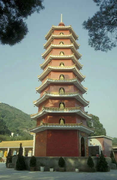 位于香港排头村蒲福山的中国1000佛寺 1997年5月 — 图库照片