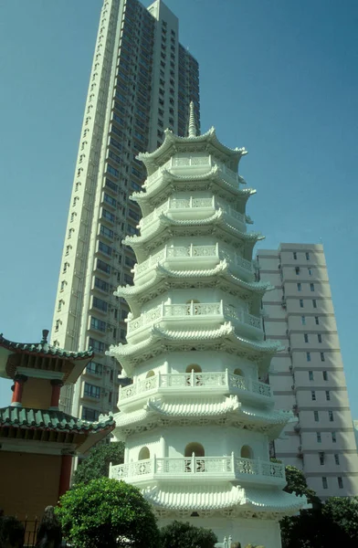 Temple Chinois Indéfini Sans Nom Dans Parc Ville Hongkong Hongkong — Photo