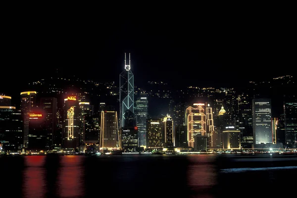 Priveliște Asupra Portului Victoria Din Fața Skyline Ului Central Hongkong — Fotografie, imagine de stoc