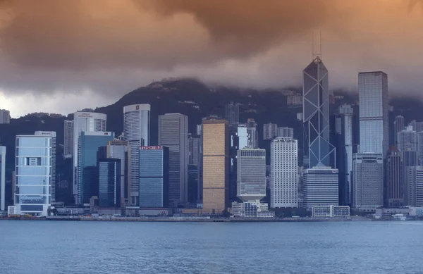 Skyline Central Hongkong Din Punctul Vedere Kowloon Orașul Hongkong Din — Fotografie, imagine de stoc